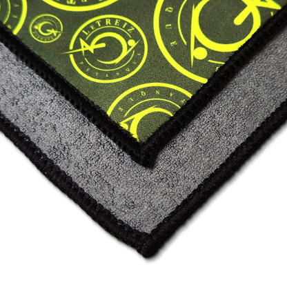 Le Treiz Cleaning Cloth - Badges Pattern - Khaki Green 